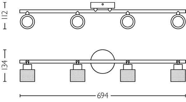 Philips - Φωτιστικό σποτ NIALL 4xGU10/5W/230V μαύρο/χάλκινο