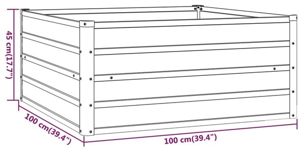 VidaXL Ζαρντινιέρα Σκουριασμένο 100x100x45 εκ. Ατσάλι Σκληρυθέν Αέρα