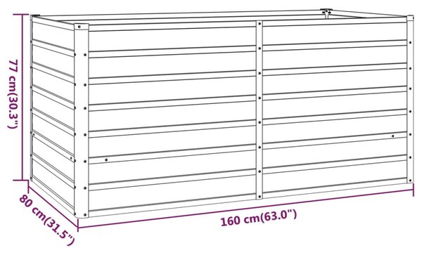 VidaXL Ζαρντινιέρα Σκουριασμένο 160x80x77 εκ. Ατσάλι Σκληρυθέν Αέρα