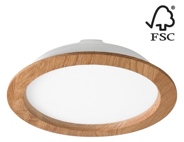 Χωνευτό Φωτιστικό LED WOODY SPOT LED/23,5W/230V 4000K δρυς ø 23,5 cm