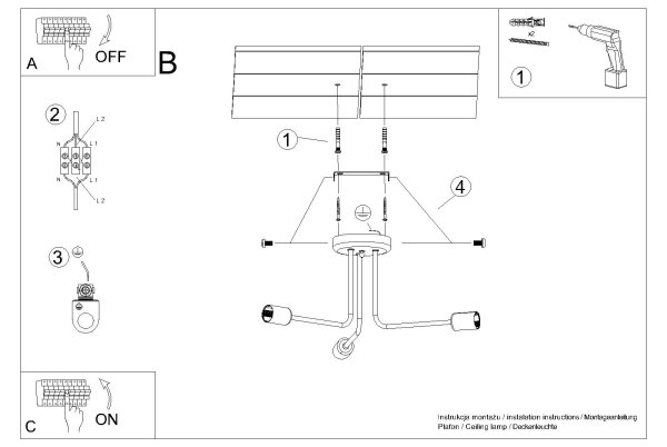 Sollux SL.1450 - Κρεμαστό φωτιστικό NORAH 3xE27/15W/230V μαύρο