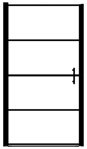 VidaXL Πόρτα Ντουζιέρας Μαύρη 81 x 195 εκ. από Ψημένο Γυαλί
