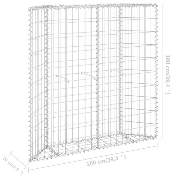 VidaXL Συρματοκιβώτιο-Γλάστρα Υπ. Τραπέζιο 100x20x100 εκ Γαλβ. Χάλυβας