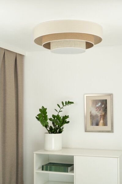 Duolla - Φωτιστικό οροφής LED LUNETA LED/26W/230V διάμετρος 60 cm 4000K κρεμ/καφέ