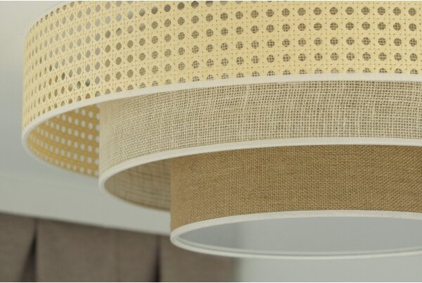 Duolla - Φωτιστικό οροφής LED LUNETA LED/26W/230V διάμετρος 60 cm 4000K rattan/μπεζ