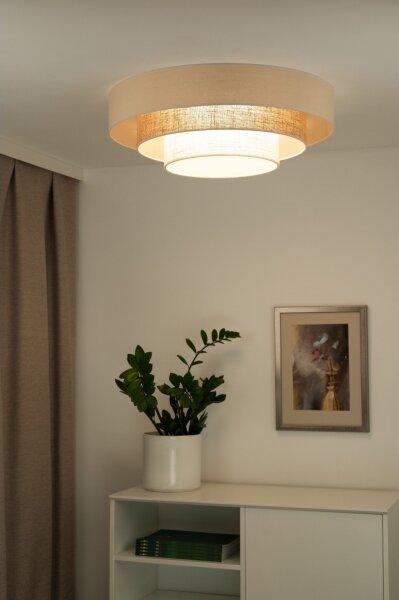 Duolla - Φωτιστικό οροφής LED LUNETA LED/26W/230V διάμετρος 60 cm 4000K rattan/μπεζ