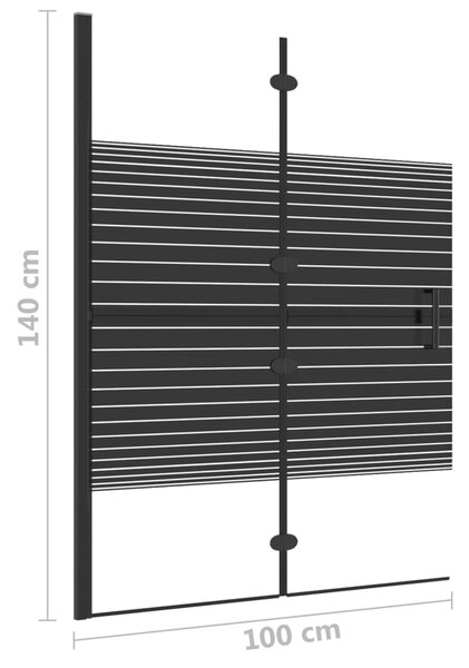 VidaXL Καμπίνα Μπανιέρας Πτυσσόμενη Μαύρη 100 x 140 εκ. από ESG