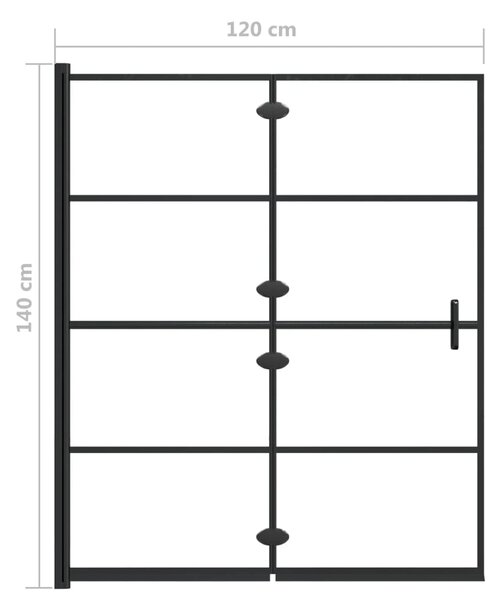 VidaXL Καμπίνα Μπανιέρας Πτυσσόμενη Μαύρη 120 x 140 εκ. από ESG