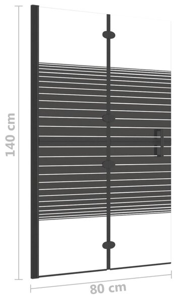 VidaXL Καμπίνα Μπανιέρας Πτυσσόμενη Μαύρη 80 x 140 εκ. από ESG