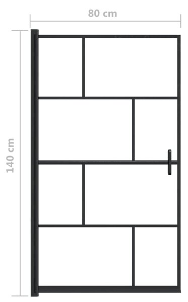 VidaXL Καμπίνα Ντουζιέρας Μαύρη 80 x 140 εκ. από ESG