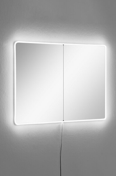 Καθρέφτης τοίχου LED με οπίσθιο φωτισμό RECTANGULAR 80x60 cm λευκό