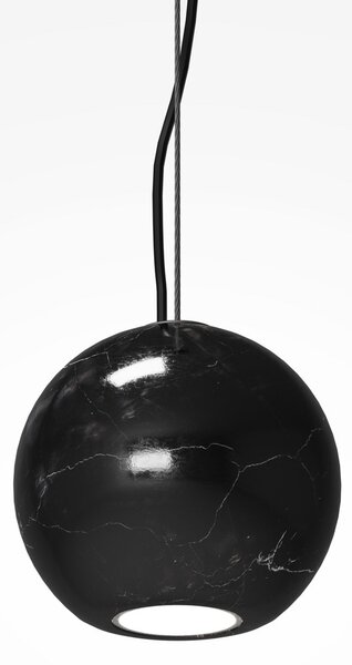 Maytoni Κρεμαστό φωτιστικό BASIC TEXTURE, μαύρο, Ø 12 cm, μάρμαρο, GU10, ρυθμιζόμενος, Μαύρο, Σαλόνι / τραπεζαρία, Μάρμαρο, σύγχρονο, Σφαίρα