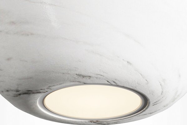 Maytoni Κρεμαστό φωτιστικό BASIC TEXTURE, λευκό, Ø 12 cm, μάρμαρο, GU10, ρυθμιζόμενος, Λευκό, Σαλόνι / τραπεζαρία, Μάρμαρο, σύγχρονο, Σφαίρα