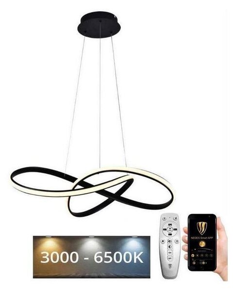 Brilagi - Led Dimmable κρεμαστό φωτιστικό οροφής COSMOWAVE LED/70W/230V μαύρο + RC