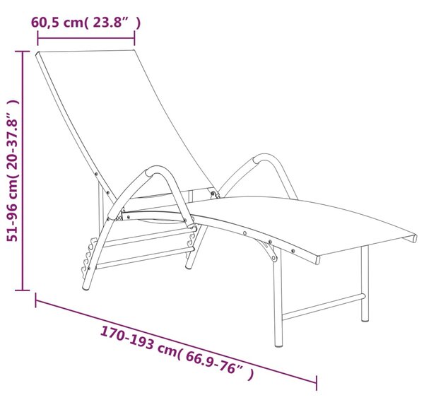 VidaXL Ξαπλώστρα Κρεμ από Textilene και Αλουμίνιο