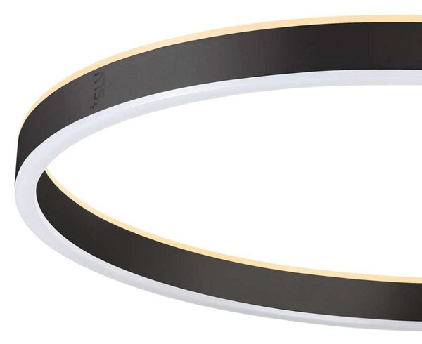 SLV LED επιδαπέδιο φωτιστικό One Straight, μαύρο, 2700/3000 K, ρυθμιζόμενος, Μαύρο, Σαλόνι / τραπεζαρία, Μέταλλο, σύγχρονο