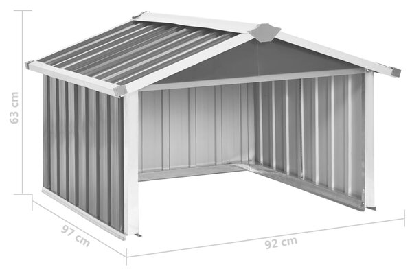 VidaXL Στέγαστρο Χλοοκοπτικού Ανθρακί 92x97x63 εκ. Γαλβανισμένο Ατσάλι