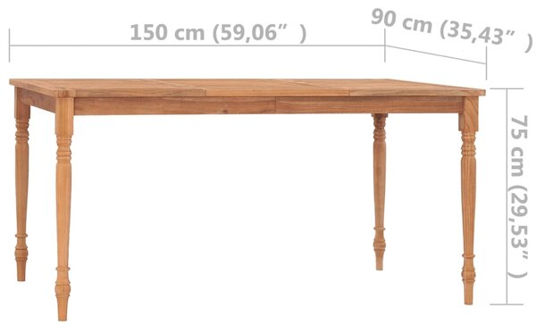 VidaXL Τραπέζι Batavia 150 x 90 x 75 εκ. από Μασίφ Ξύλο Teak