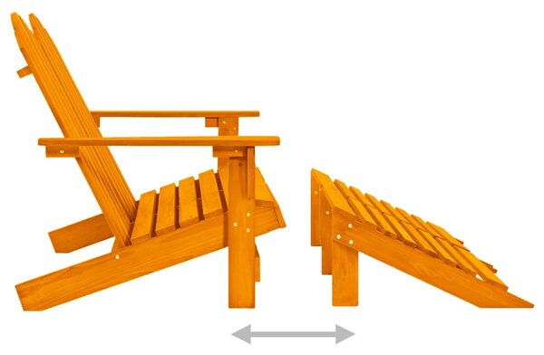 VidaXL Καρέκλα Κήπου Adirondack Διθέσια Πορτοκ. Ξύλο Ελάτης & Υποπόδιο