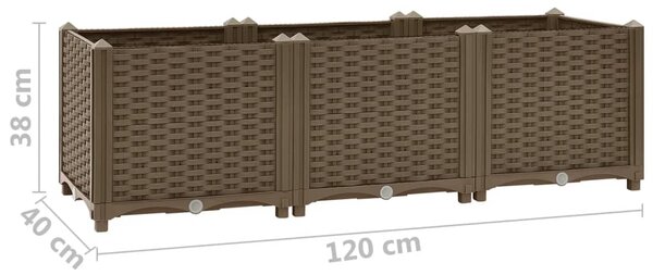 VidaXL Ζαρντινιέρα 120 x 40 x 38 εκ. από Πολυπροπυλένιο