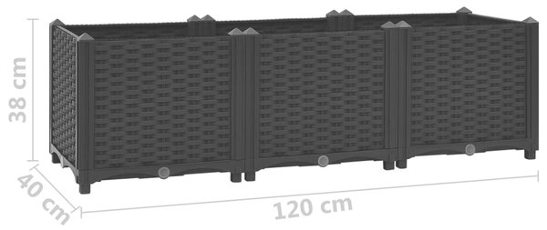 VidaXL Ζαρντινιέρα 120 x 40 x 38 εκ. από Πολυπροπυλένιο