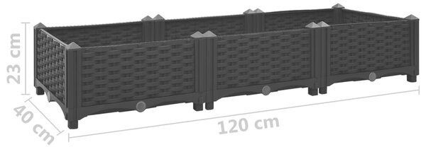 VidaXL Ζαρντινιέρα 120 x 40 x 23 εκ. από Πολυπροπυλένιο