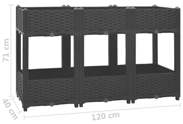 VidaXL Ζαρντινιέρα 120 x 40 x 71 εκ. από Πολυπροπυλένιο