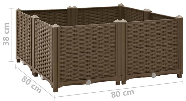 VidaXL Ζαρντινιέρα 80 x 80 x 38 εκ. από Πολυπροπυλένιο