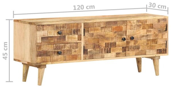 VidaXL Έπιπλο Τηλεόρασης 120 x 30 x 45 εκ. από Μασίφ Ξύλο Μάνγκο