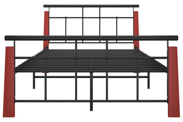 VidaXL Πλαίσιο Κρεβατιού 120 x 200 εκ. Μέταλλο/Μασίφ Ξύλο Δρυός