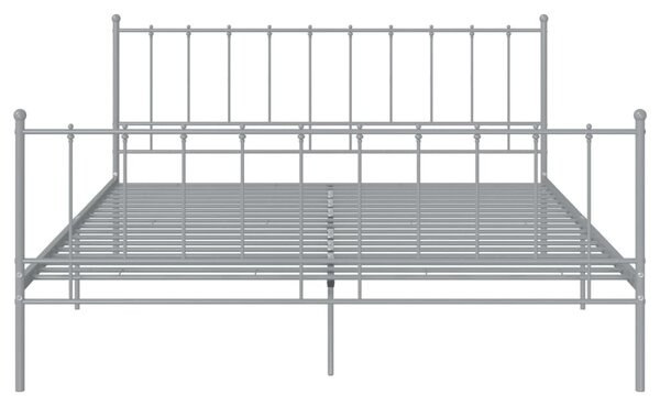 VidaXL Πλαίσιο Κρεβατιού Γκρι 200 x 200 εκ. Μεταλλικό