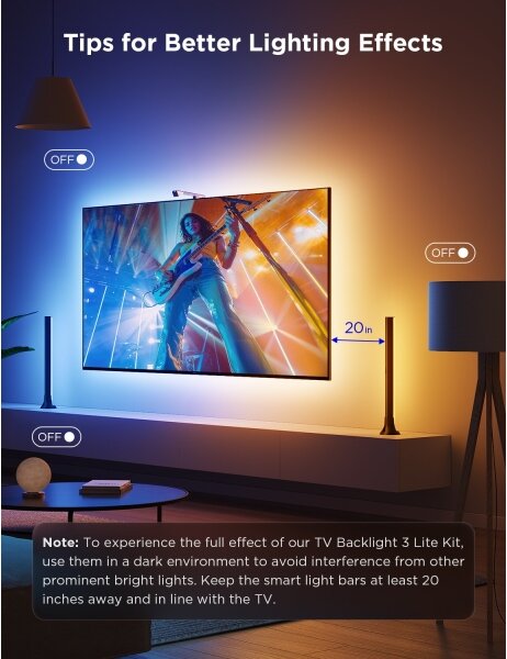 Govee - ΣΕΤ 2x Backlight TV 55-65" SMART LED οπίσθιος φωτισμός RGBICW Wi-Fi