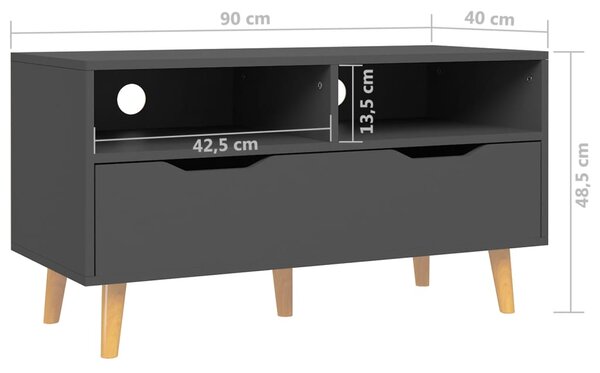 VidaXL Έπιπλο Τηλεόρασης Γκρι 90x40x48,5 εκ. από Επεξεργασμένο Ξύλο