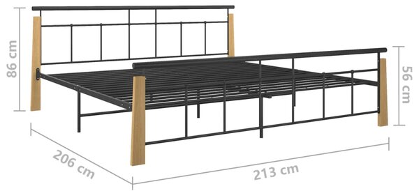 VidaXL Πλαίσιο Κρεβατιού 200 x 200 εκ. Μέταλλο/Μασίφ Ξύλο Δρυός