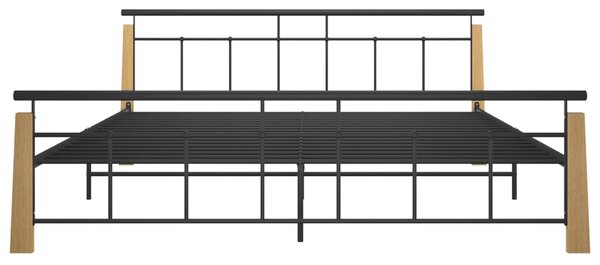 VidaXL Πλαίσιο Κρεβατιού 200 x 200 εκ. Μέταλλο/Μασίφ Ξύλο Δρυός