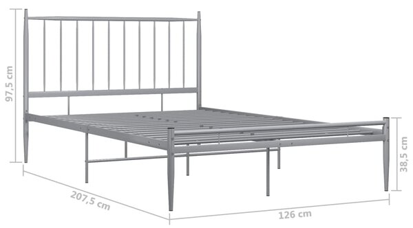 VidaXL Πλαίσιο Κρεβατιού Γκρι 120 x 200 εκ. Μεταλλικό