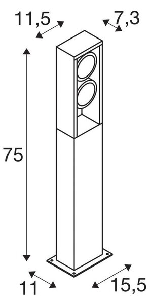 SLV Προβολέας LED Eskina Frame 75, ανθρακί, αλουμίνιο, IP65, CCT, Μαύρο, Αλουμίνιο, σύγχρονο