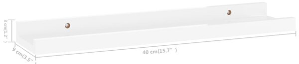 VidaXL Ράφια Τοίχου 2 τεμ. Γυαλιστερό Λευκό 40 x 9 x 3 εκ