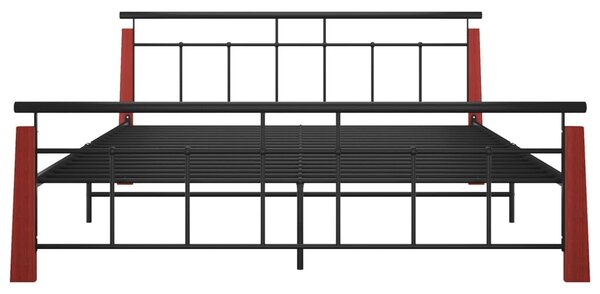 VidaXL Πλαίσιο Κρεβατιού 180 x 200 εκ. Μέταλλο/Μασίφ Ξύλο Δρυός