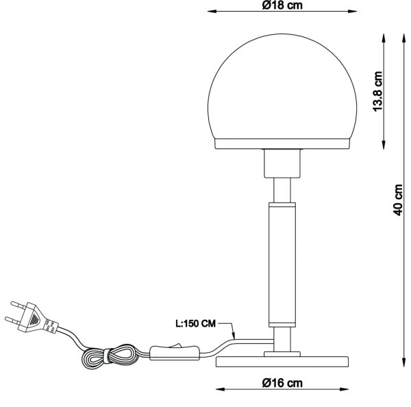 Globo 21954S - Eπιτραπέζιο φωτιστικό HAKU 1xE27/40W/230V