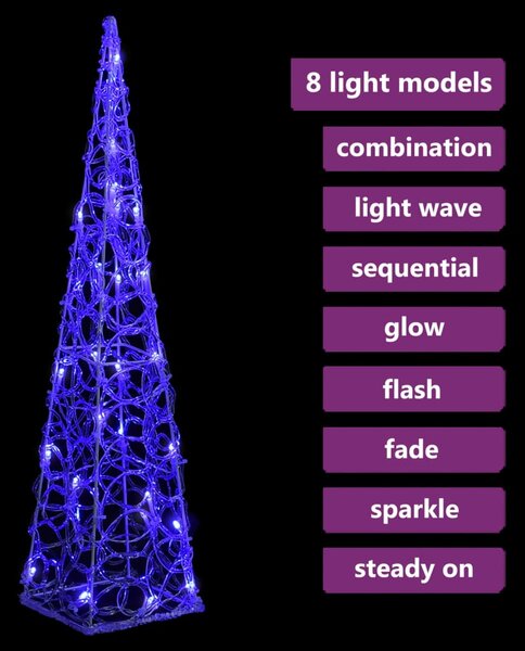 VidaXL Κώνος Διακοσμητικός LED Ακρυλικός Μπλε 60 εκ