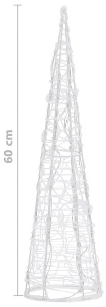 VidaXL Πυραμίδα Κωνική Διακοσμητική LED Ακρυλ. Ψυχρό Λευκό 60 εκ