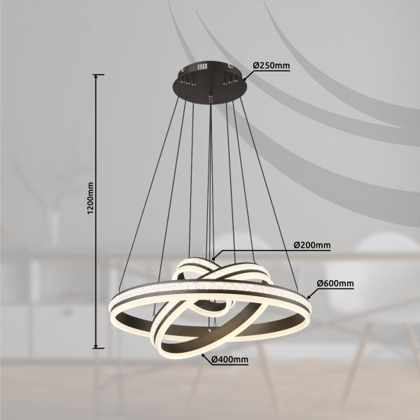 Globo 67314-70H - Led Dimmable κρεμαστό φωτιστικό οροφής GROUNI LED/70W/230V + RC