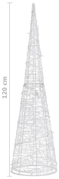 VidaXL Πυραμίδα Κωνική Διακοσμητική LED Ακρυλ. Ψυχρό Λευκό 120 εκ