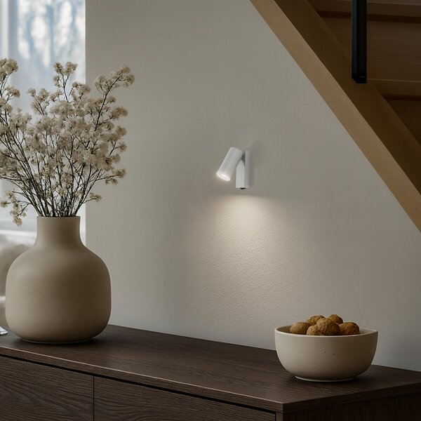 Nowodvorski Lighting Επιτοίχιος προβολέας FOURTY, ανοιχτό γκρι, ύψος 17 cm, μέταλλο, GU10, Γκρι, Σαλόνι / τραπεζαρία, Μέταλλο, σύγχρονο