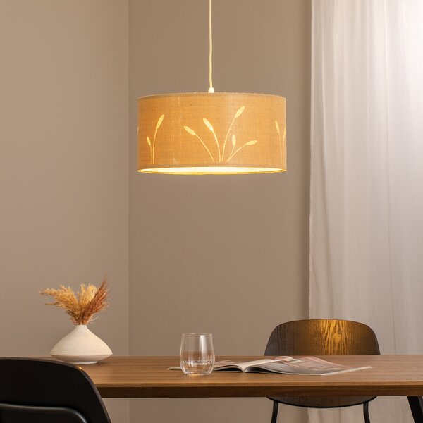 Maco Design Boho Auris κρεμαστό φωτιστικό, μπεζ, Ø 40 cm, ύφασμα, ρυθμιζόμενος, Μπεζ, Σαλόνι / τραπεζαρία, Ύφασμα / Κλωστοϋφαντουργία