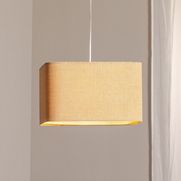 Maco Design Kwadro κρεμαστό φωτιστικό, μπεζ, 40 x cm, ύφασμα γιούτα, ρυθμιζόμενος, Μπεζ, Σαλόνι / τραπεζαρία, Ύφασμα / Κλωστοϋφαντουργία
