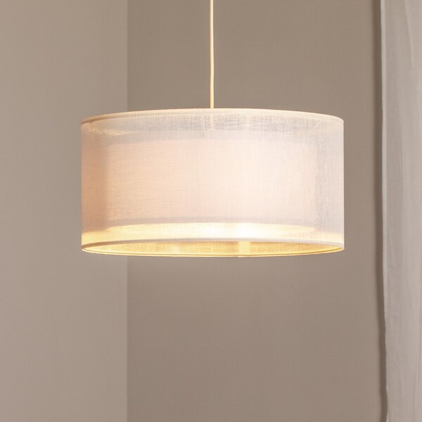 Maco Design Duo Den Light κρεμαστό φωτιστικό, κρεμ, Ø 50 cm, λινό, PVC, ρυθμιζόμενος, Μπεζ, Σαλόνι / τραπεζαρία, Ύφασμα / Κλωστοϋφαντουργία