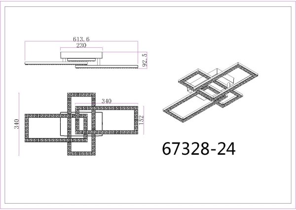 Globo 67328-24 - Φωτιστικό οροφής LED SAPENA LED/24W/230V