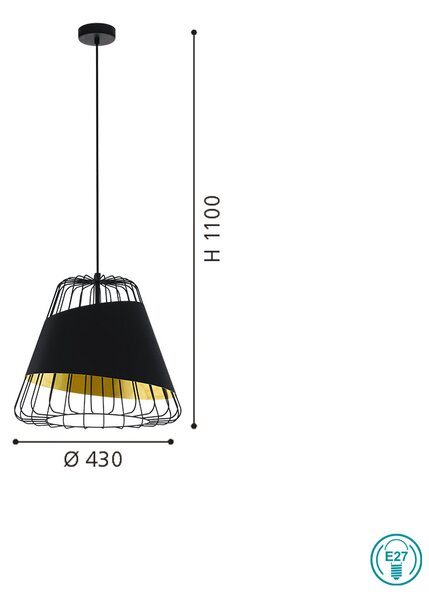 Φωτιστικό Κρεμαστό Vintage Industrial EGLO AUSTELL 49509 D430mm